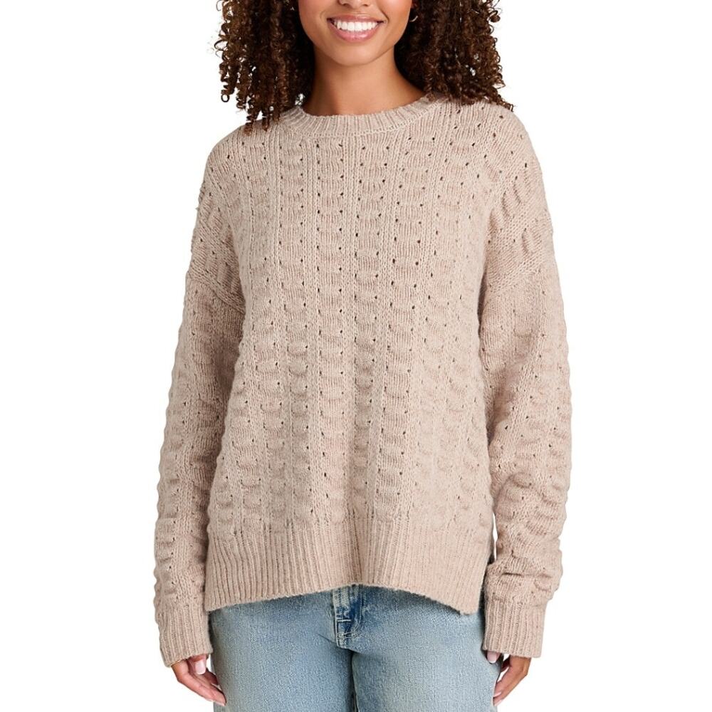 Splendid Women Brown Wool Blend Knit Candace Casual Crewneck Sweater Size S